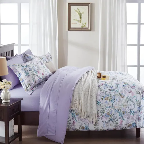 Miniatura 3 de Juego de edredón de 3 piezas para todas las estaciones, ultra suave, ligero, alternativo, reversible, floral, con edredón, fundas de almohada