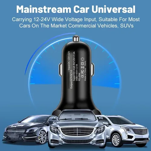 Miniatura 16 de Adaptador De Carga Súper Rápida USB C Para Coche Y Teléfono 6 En 1 Con Pantalla De Voltaje 250W Carga USB De Encendedor De Cigarrillos De Múltiples