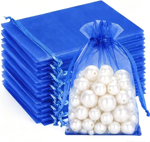 Miniatura 24 de G2PLUS Bolsas de organza moradas de 4 x 6 pulgadas, 100 bolsas de organza con cordón, bolsas de malla transparente para joyas, bolsa de regalo