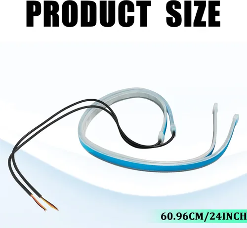 Miniatura 2 de Tira de luz LED para automóviles de 24 pulgadas, tira de luces LED ámbar, luces de circulación diurna para automóvil, tiras de señal de giro