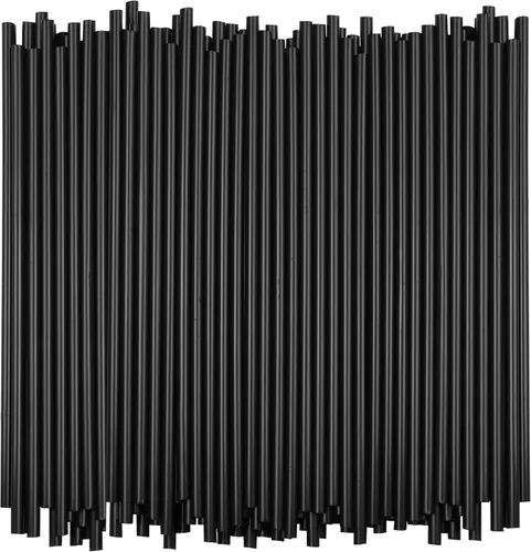 Miniatura 2 de Pajitas de plástico de 7.75 pulgadas (500 unidades), pajitas desechables – hechas para vaso estándar de 16 onzas (negro)