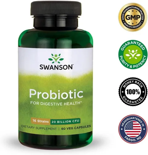 Miniatura 7 de Swanson Probiótico para la salud digestiva del tracto gastrointestinal Apoyo inmunológico Los viajeros apoyan 20 mil millones de UFC con prebiótico