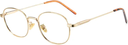 Cyxus Lentes ovalados con bloqueo de luz azul para mujeres y hombres, marco redondo de metal, uso para juegos de computadora, antifatiga ocular 8562