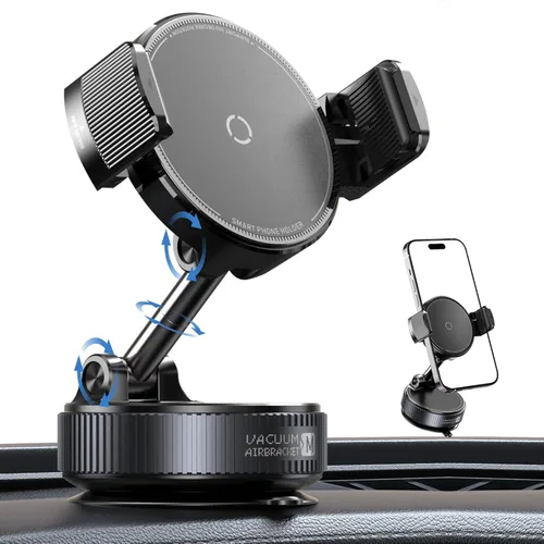 Soporte de teléfono con ventosa de nano gel de 360°, soporte universal ultra fuerte para teléfono celular, soporte de vacío manos libres para