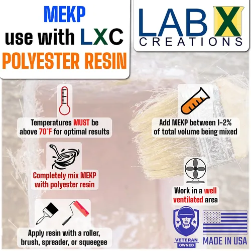 Miniatura 6 de FIBERLAM Plus 1-10G Resina de poliéster 1-10 galones +endurecedor MEKP; revestimiento de baja viscosidad para laminado de estera/biaxial/tela