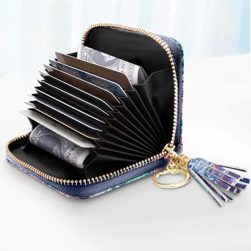 Miniatura 3 de Pequeña cartera para tarjeta de crédito RFID con brillantina.para mujer, cartera Rfid, S