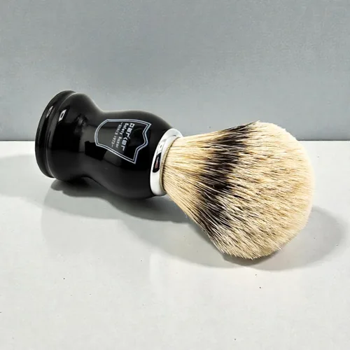Miniatura 4 de Parker Safety Razor 's 100% Silvertip - Brocha de afeitar de cerdas de tejón – Soporte para cepillo incluido (mango negro)