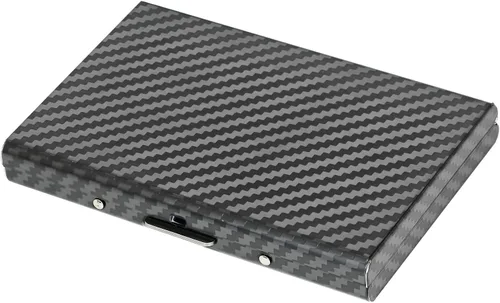 Miniatura 60 de BONSYL® Soporte para tarjetas de crédito, cartera delgada de metal con bloqueo RFID, con 6 ranuras para tarjetas, para mujeres y hombres.