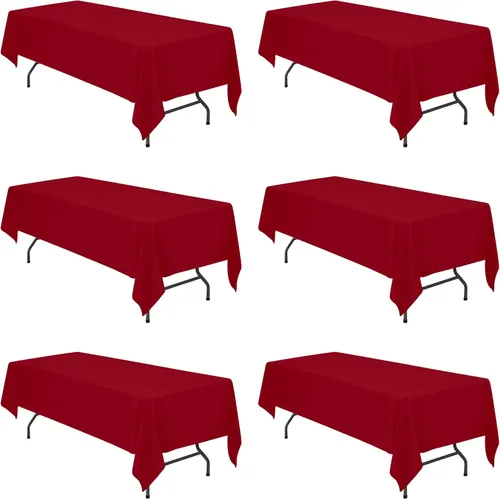 Miniatura 170 de BRILLMAX 6 Pack de Manteles Azul Marino para Mesas Rectangulares de 8 Pies 90 x 156 Pulgadas - 8 pies Mantel Rectangular a Granel de Lino