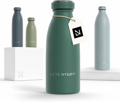 Miniatura 56 de LARS NYSØM Botella de agua XL de acero inoxidable aislada 12oz 17oz 25oz 34oz 51oz Botella térmica aislada para bebidas calientes y frías Azul