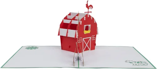 Miniatura 6 de iGifts And Cards Cow Barn 3D Pop Up Tarjeta de felicitación – Animales, molino de viento, granja, ganado, lácteos, sol, wow, diversión, mitad