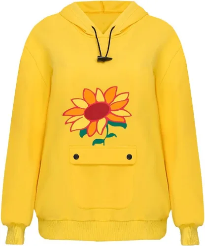 Miniatura 9 de LOADREAM Ai Ohto Hoodies Girls Women Wonder Egg Priority Japanese Cute Anime Pullover Hooded Sunflowers Yellow Tops