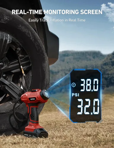 Miniatura 4 de AstroAI C2 Inflador de Neumáticos Inalámbrico Compresor de Aire 20V Batería Recargable 160PSI Bomba de Aire Portátil con Adaptador de Corriente