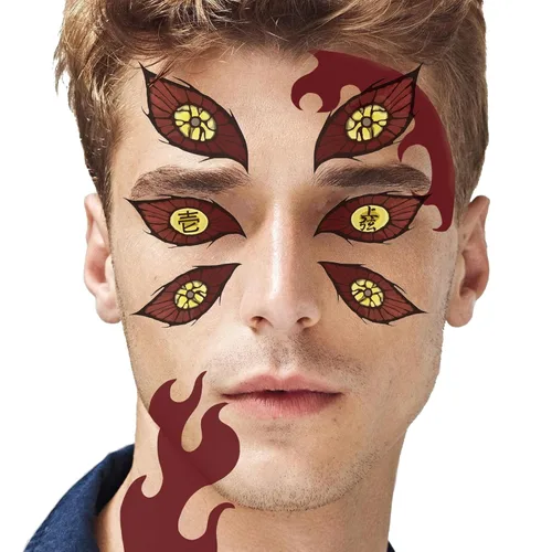 Miniatura 4 de VZQI Tatuajes temporales de demonio para cosplay y fiesta de Halloween