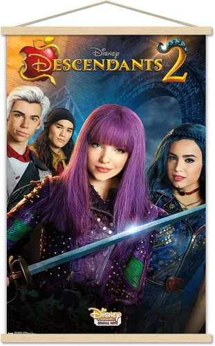 Miniatura 22 de Trends International Disney Descendants 2 - Póster de pared de una hoja, 14.725 x 22.375 pulgadas, versión enmarcada de madera de granero