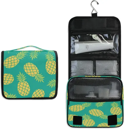 Miniatura 10 de Neceser colgante con calavera, piña, arco iris, baloncesto, portátil, para viajes, cosméticos, maquillaje, baño, ducha, afeitado, bolsa organizadora