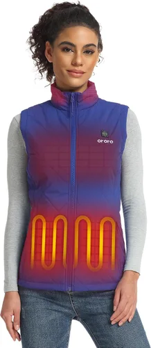 Miniatura 20 de ORORO - Chaleco térmico ligero, chaleco calefactable, con batería, para mujer