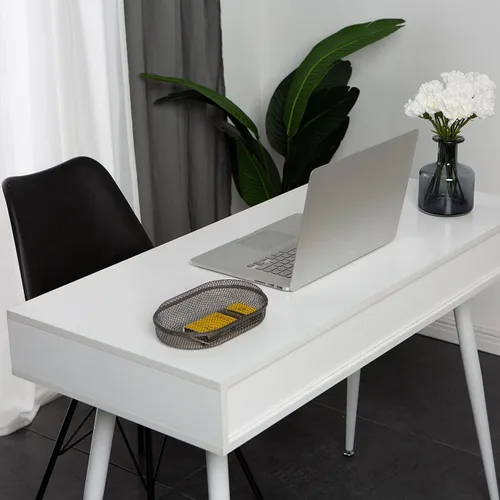 Miniatura 8 de Need Escritorio blanco con escritorio de almacenamiento, mesa de tocador, escritorio de computadora moderno con 3 cajones, mesa de tocador