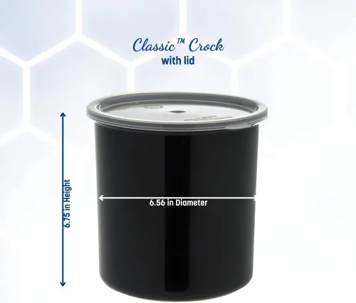 Miniatura 2 de Carlisle FoodService Products Contenedor de Almacenamiento Redondo Clásico tipo Crock con Tapa para Cocina, Restaurantes, Hogar, Plástico, 2.7 Negro