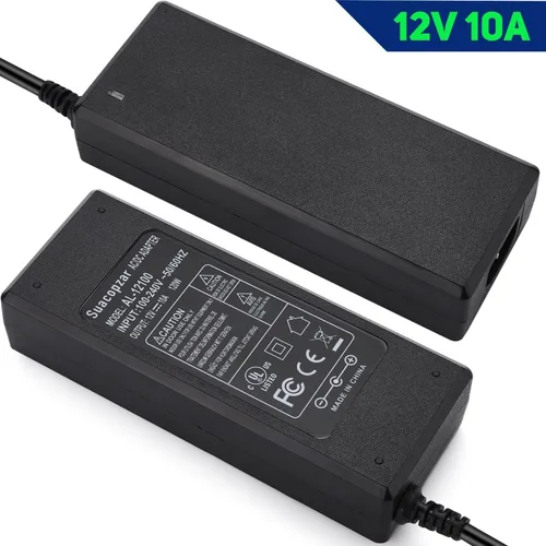 Miniatura 3 de AC 100-240V a DC 12V 10A Adaptador de fuente de alimentación Convertidor Transformador, 12 voltios 10 amperios Transformador de potencia 0.217x0.098