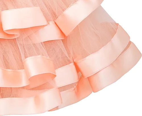 Miniatura 6 de Lilax Vestido de encaje floral para bebé, conjunto de vestido de tutú de tul en capas