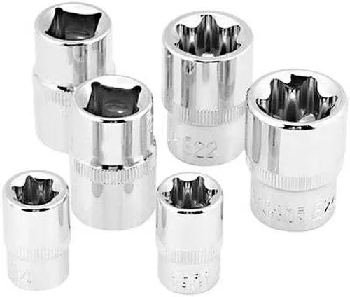Miniatura 4 de Torx Socket Set a prueba de manipulaciones Torx Star Bit Torq Torque hembra E-socket Set E4-E24 1/4 "3/8" 1/2" Drive 14Pcs