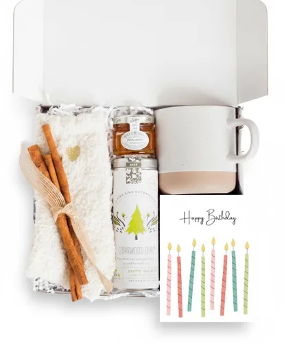 Miniatura 11 de UnboxMe Cesta de Regalo de Té Paquete de Cuidado para Mujeres - Caja de Cuidado Personal con Calcetines Cómodos, Taza, Té Chai, Miel y Canela, Que