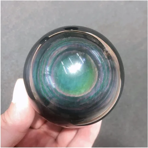 Health & Household - Bola de obsidiana de cuarzo de cristal natural, esfera de obsidiana, piedra de reiki, piedra de reiki, hogar, oficina, acuario,