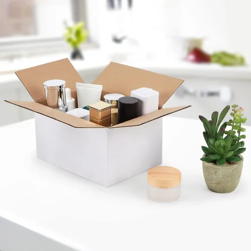 Miniatura 2 de Calenzana Cajas de envío de 7 x 5 x 4 pulgadas, paquete de 25, caja de cartón corrugado blanca para embalaje y almacenamiento por correo