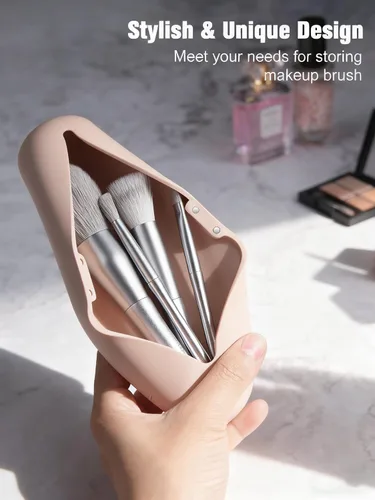 Miniatura 3 de FERYES Soporte para brochas de maquillaje de viaje, Negro, L, Simplicidad