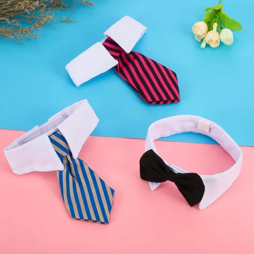 Miniatura 7 de Shappy - 3 piezas de corbatín ajustable para gatos, corbatín para boda, disfraz de mascota, corbata de moño, collar de esmoquin para perros