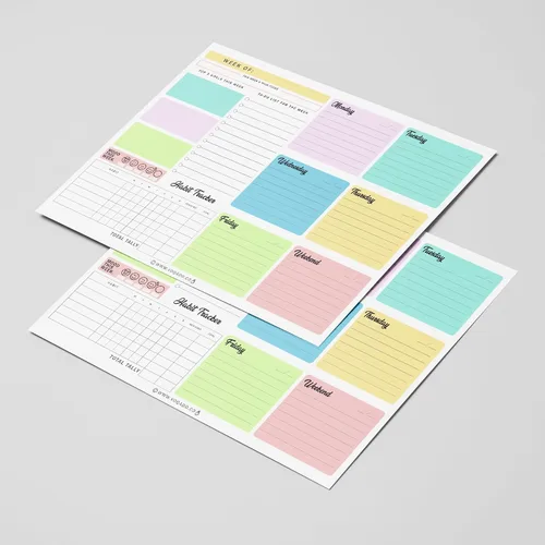 Miniatura 2 de Agenda semanal con tapa (magnética) para todo el año, 50 hojas sin fecha para horario diario, listas de tareas, seguimiento de hábitos