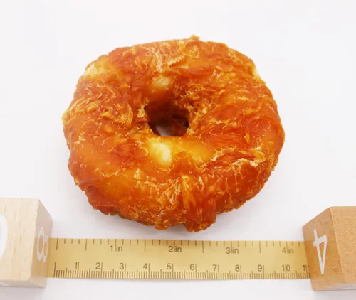 Miniatura 7 de Golosinas para perros de larga duración para perros grandes, dientes limpios envueltos en pollo, donas de cuero crudo, 1 lb/454 g