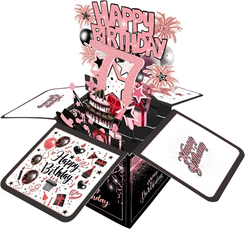 Miniatura 73 de Tarjeta de cumpleaños número 1 de Joycard, decoraciones de cumpleaños número 1 para niñas y niños, para ella o él, tarjetas 3D de feliz cumpleaños