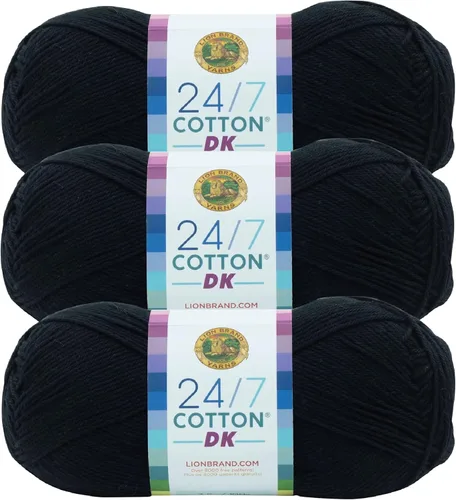 Miniatura 31 de Lion Brand Yarn Estampados DK de algodón 24/7, hilo para tejer, ganchillo y manualidades, azul, paquete de 1 Cotton Yarn for Knitting, Crochet