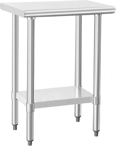HARDURA Mesa de trabajo de acero inoxidable comercial de 18 x 24 pulgadas, mesa de preparación de cocina y banco de trabajo comercial resistente,