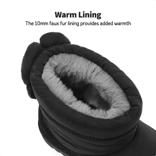 Miniatura 5 de DREAM PAIRS Botas de nieve para niñas de invierno de 0.394 pulgadas con forro de piel sintética para niños pequeños y grandes