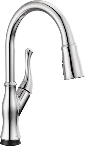 Miniatura 15 de DELTA Ophelia - Grifo de cocina de oro cepillado con pulverizador extraíble, grifo de fregadero de cocina de un solo agujero moderno, una sola