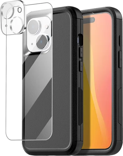 Miniatura 10 de AICase Funda transparente compatible con iPhone 15 (6.1 pulgadas), resistente protección contra caídas, cuerpo completo, a prueba de golpes, a