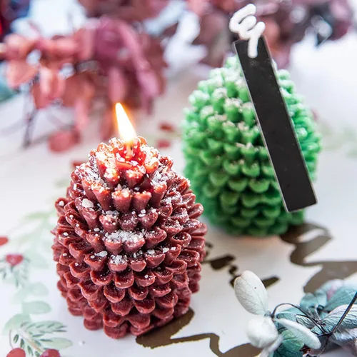 Miniatura 2 de 2 moldes de vela de silicona con forma de piña, molde de vela de resina en forma de piña de Navidad 3D, molde de adorno para velas, jabón, cera de 2