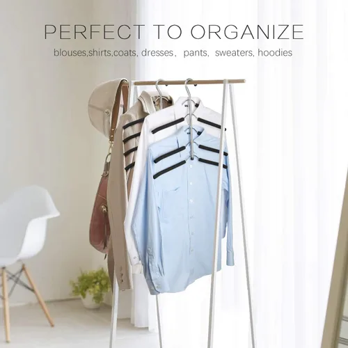 Miniatura 2 de DOIOWN Perchas de acero inoxidable para colgar camisas, perchas para colgar blusas, para árboles, perchas para ropa, perchas antideslizantes