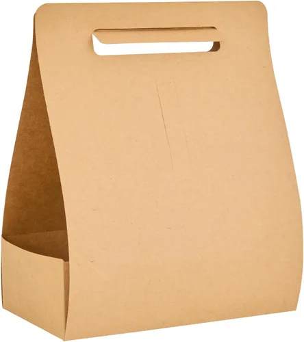 Miniatura 20 de Restaurantware Bio Tek - Loncheras de papel de 8.75 x 4.25 x 8 pulgadas con asas, 100 recipientes desechables de papel kraft para alimentos