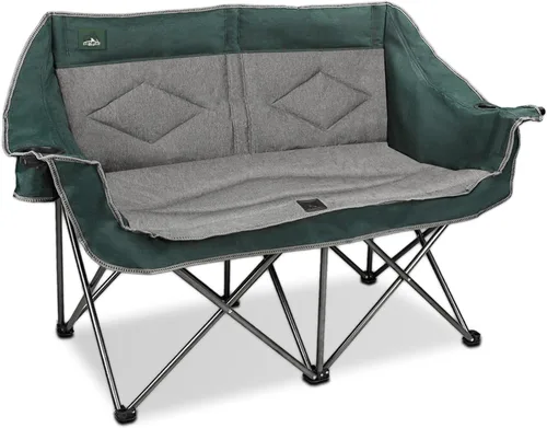 Miniatura 9 de Northroad Silla plegable para camping, portátil, doble dúo, silla de jardín acolchada completa para sofá de 2 personas con 2 portavasos para copas