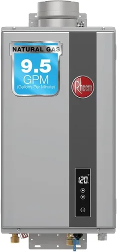Miniatura 10 de Rheem RTG-70DVLN-3 Calentador de gas natural sin tanque, interior, ventilación directa, alta eficiencia, no condensación, 7.0 GPM, 160,000 BTUs