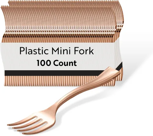 Miniatura 20 de Restaurantware Mini cucharas desechables de 4 pulgadas, 100 cucharas pequeñas desechables, par de alta resistencia con aperitivos o postres, plateado