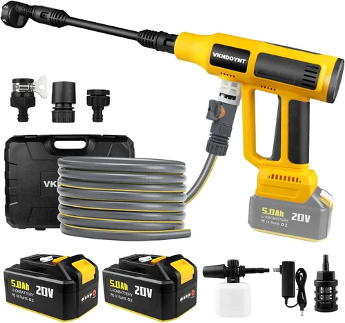 Miniatura 11 de Lavadora a presión inalámbrica, lavadora a presión portátil de 2000 PSI MAX con motor sin escobillas, batería de 5.0 Ah, pantalla táctil LCD