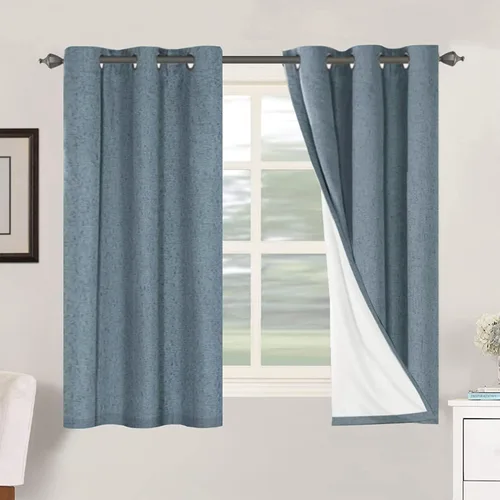 Miniatura 38 de H.VERSAILTEX Cortinas opacas de lino de 72 pulgadas de largo, 100% absolutamente opacas, con aislamiento térmico, con textura de lino, cortinas