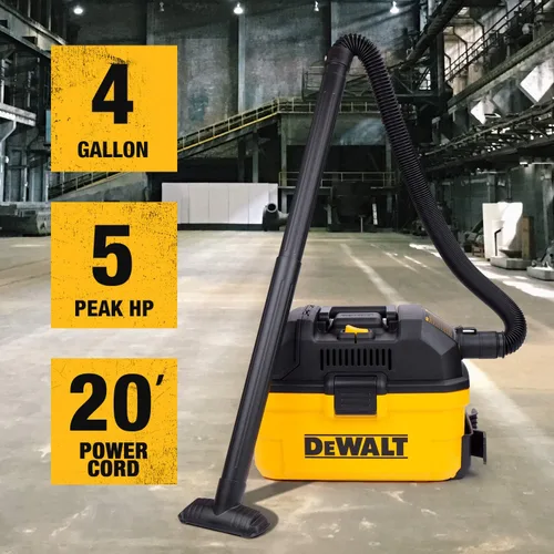 Miniatura 3 de DEWALT DXV04T Aspiradora portátil de 4 galones en húmedo/seco (amarillo) y accesorios para aspiradoras húmedas/secas para taller