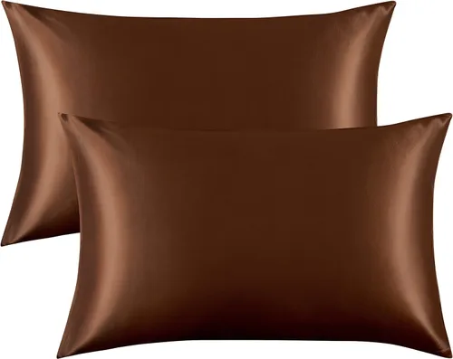 Miniatura 13 de FLXXIE Paquete de 2 fundas de almohada de satén para piel y cabello, 14 x 20 pulgadas, fundas de almohada de viaje suaves y sedosas para niños