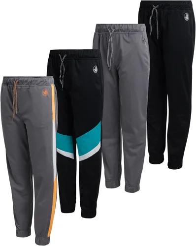 Body Glove Pantalones deportivos para niños Paquete de 4 pantalones deportivos básicos de tricot (talla 8-18)